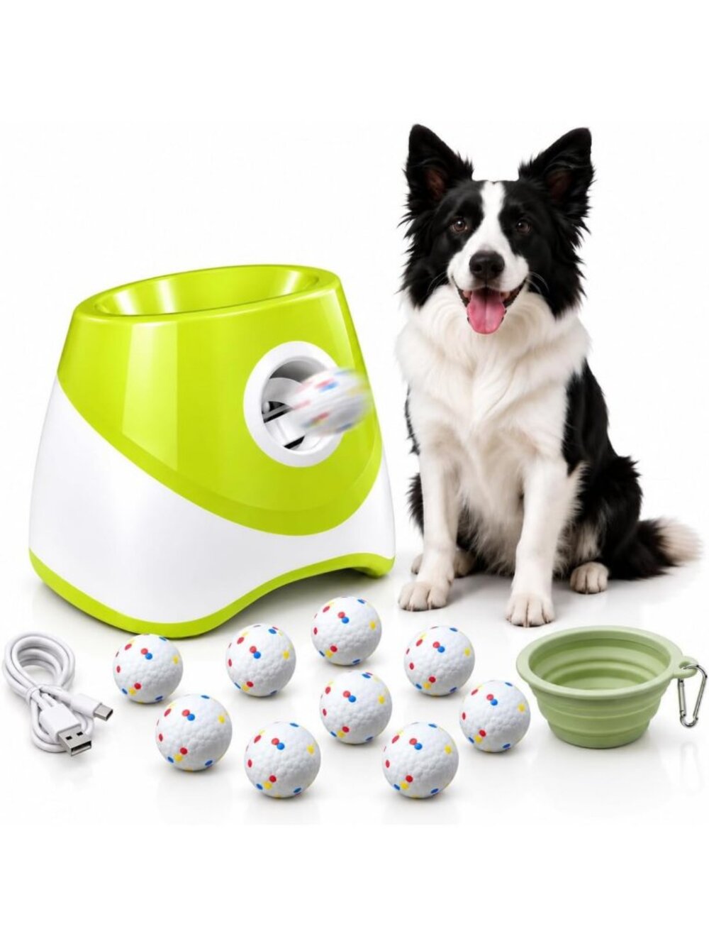 Automatic Dog Ball Launcher for Medium Breeds - Includes 2.28-Inch ETPU Balls